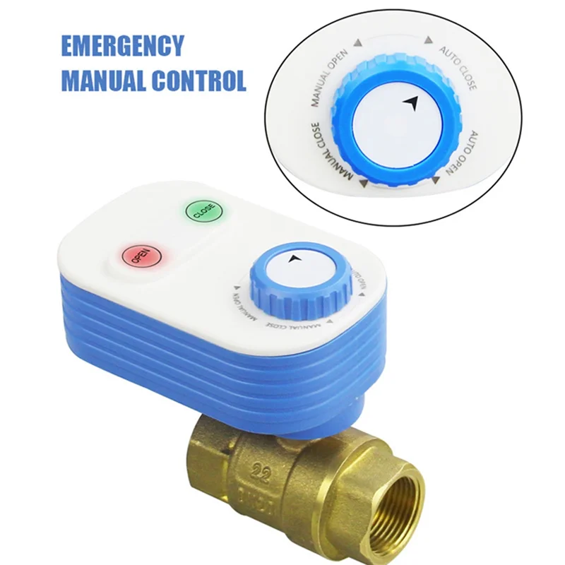 AF90-Tuya Wifi Water Valve Shutoff Controller For Alexa Google Assistant Smart Remote Control Ball Valve DN20 3/4Inch