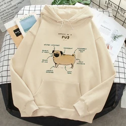 Pug hoodies women japanese funny sweatshirts female anime clothes