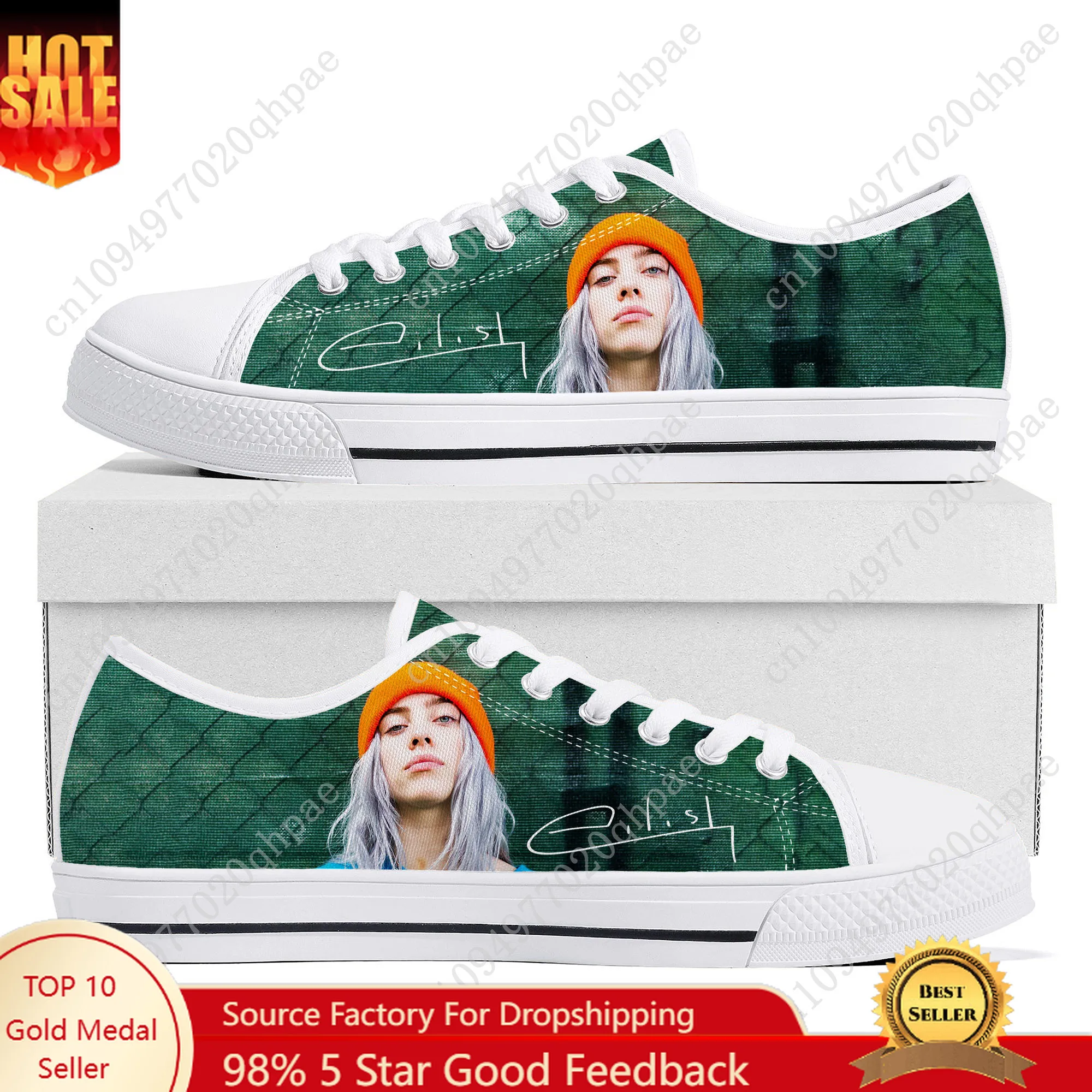 

B-Billie E-Eilish Low Top Sneakers Mens Womens Teenager High Quality Canvas Sneaker Print Casual Couple Shoes Personalized Shoe