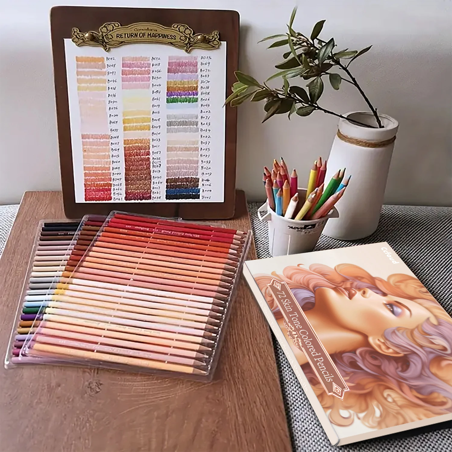 72 Skin Tones Colored Pencils, Portrait Set Oil Based Pre-sharpened Drawing Pencils for Beginner Adult Artist Coloring Book Draw