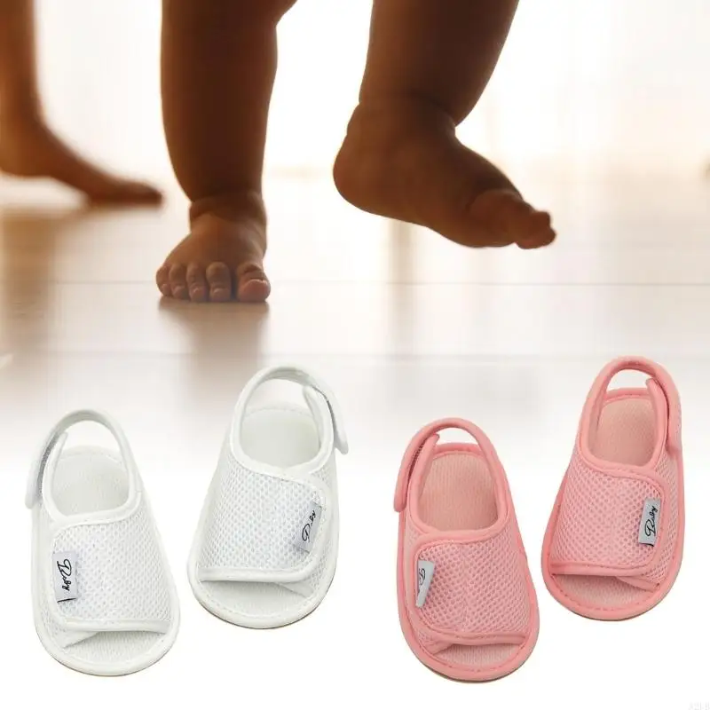 

Breathable Baby Sandals Feature Ventilated Mesh Fabric Soft Bottom Indoor Floor Shoes First Walking Experience A2UB