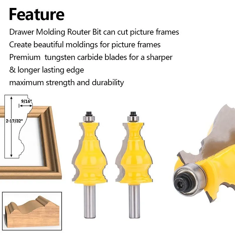 Milling Cutter 12mm/12.7mm Shank Tungsten Carbide Line Bit  for Woodworking Tools Picture Fram Molding Router Bit