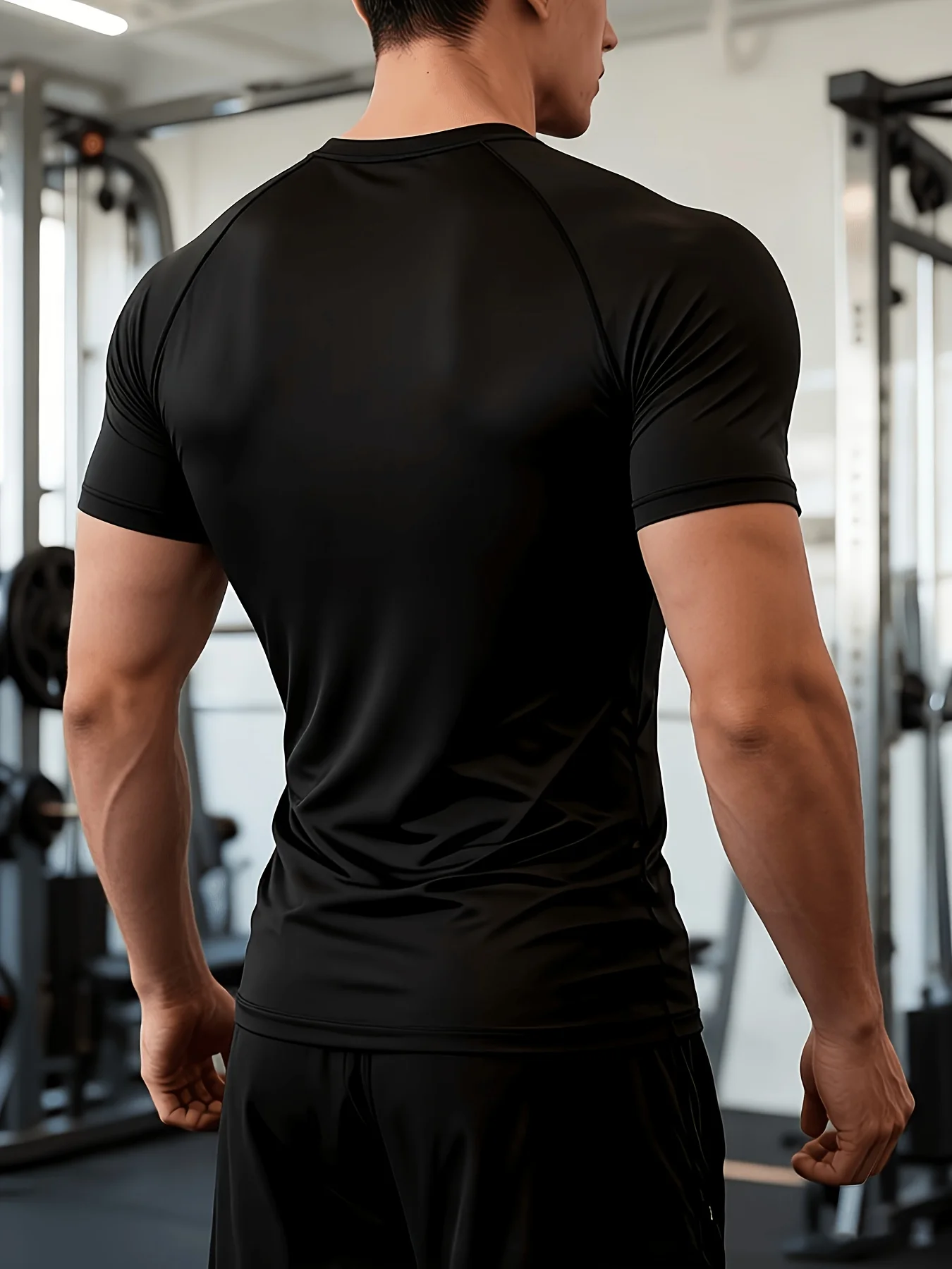 Men's Compression T-Shirt Fit Short Sleeve - High-Elastic Breathable Tight,Round Neck Compression Top for Athletic Performance