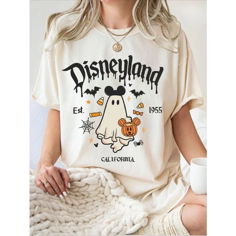 

2025 New Disneyland Halloween Ghost Est 1955 California 3D Printed Breathable Quick Drying Mickey Ghost 1971 Disney World Shirt