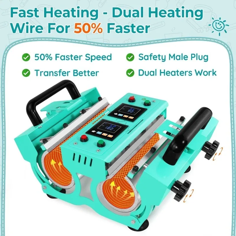Dual-station Manual Cup Oven Suitable for 11-30 Ounces Hot Transfer Printing Cups Custom Cup Body Hot Transfer Printing Machine