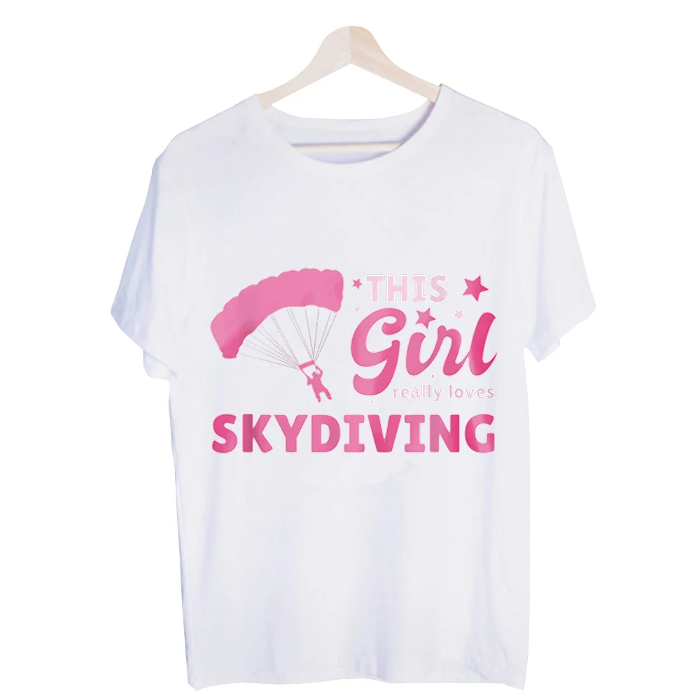 Women's Parachute and Letter Print Graphic Tee, Casual Short Sleeve T-Shirt for Outdoor Enthusiasts and Everyday Wear