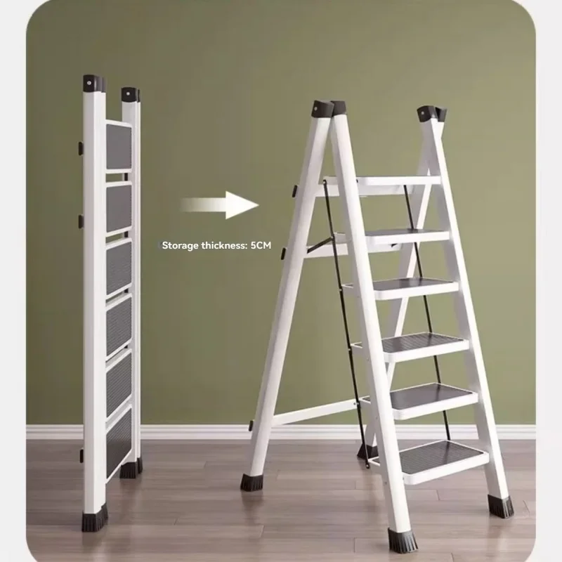 Home folding ladder, multifunctional zigzag ladder, indoor climbing, thickened and widened pedals, portable storage 3/4/5 steps
