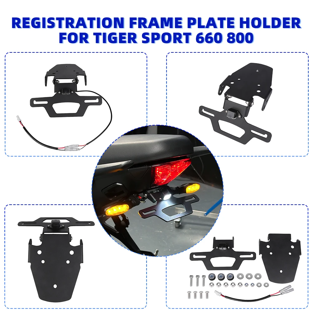 Foldable Adjustable Registration Frame Bracket For Tiger Sport 800 Tiger Sport 660 2022-2025 Tail Tidy License Plate Holder Kit - Image 5