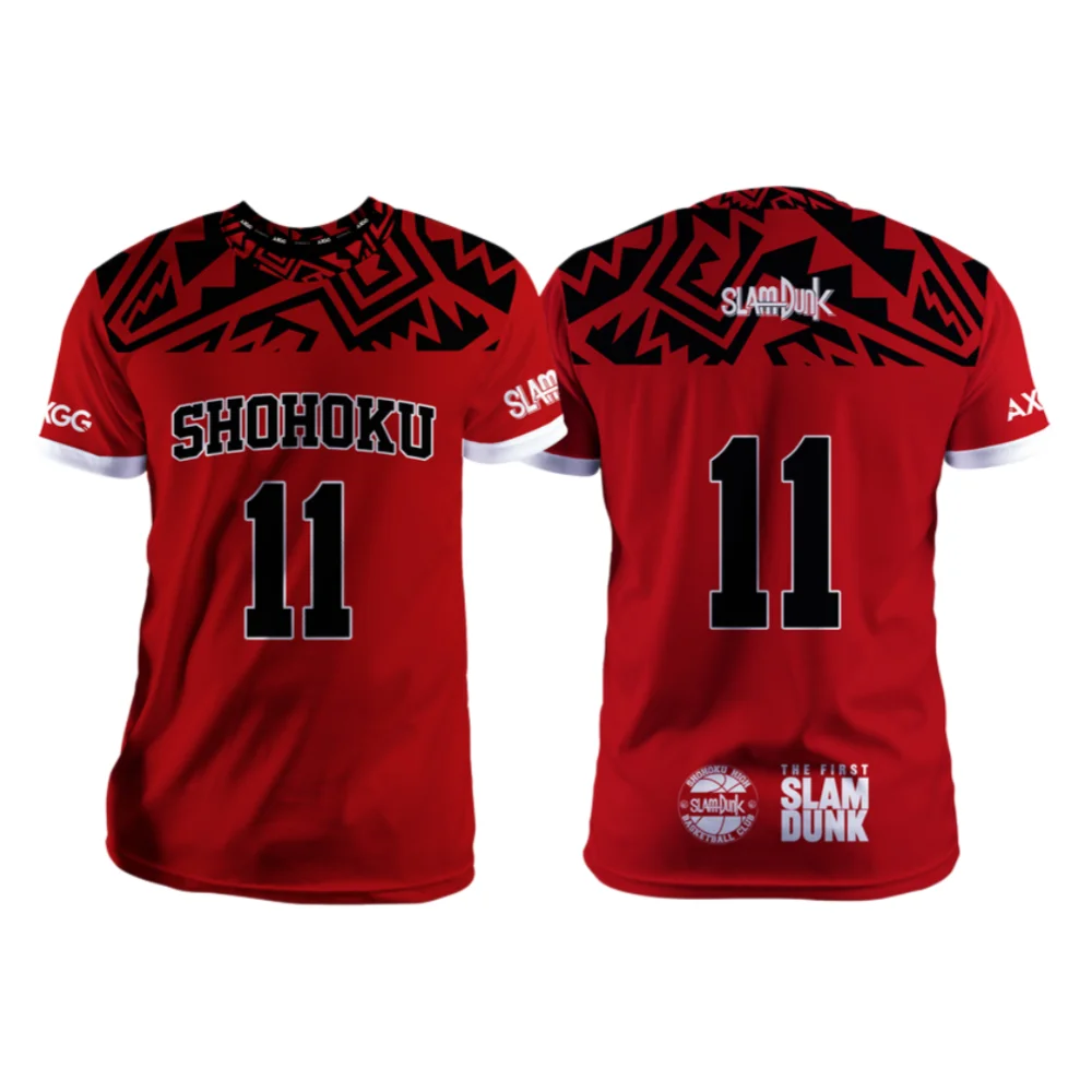 Bandai Slam Dunk-Shohoku Red Jersey Pick Numbers !!! Anime Adult Kids Athleisure T-Shirt Summer Quick-dry Soft Lightweight Comfy - view 2