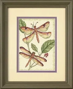 Amishop Free Delivery Top Quality Lovely Counted Cross Stitch Kit Dragonfly Duo Dim 65029