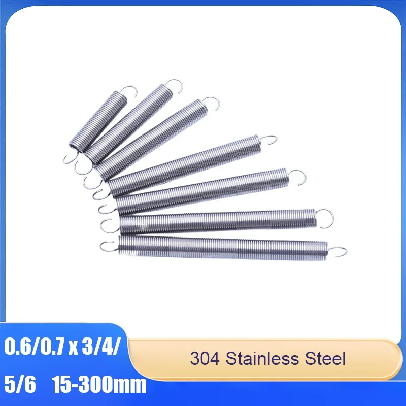 

0.6/0.7 x 5/6/7/8 304 Stainless Steel Tensile Return Tension Spring 0.6 Double Ring, 0.7 Open Hook Multi-Spec Wide Range Of Use