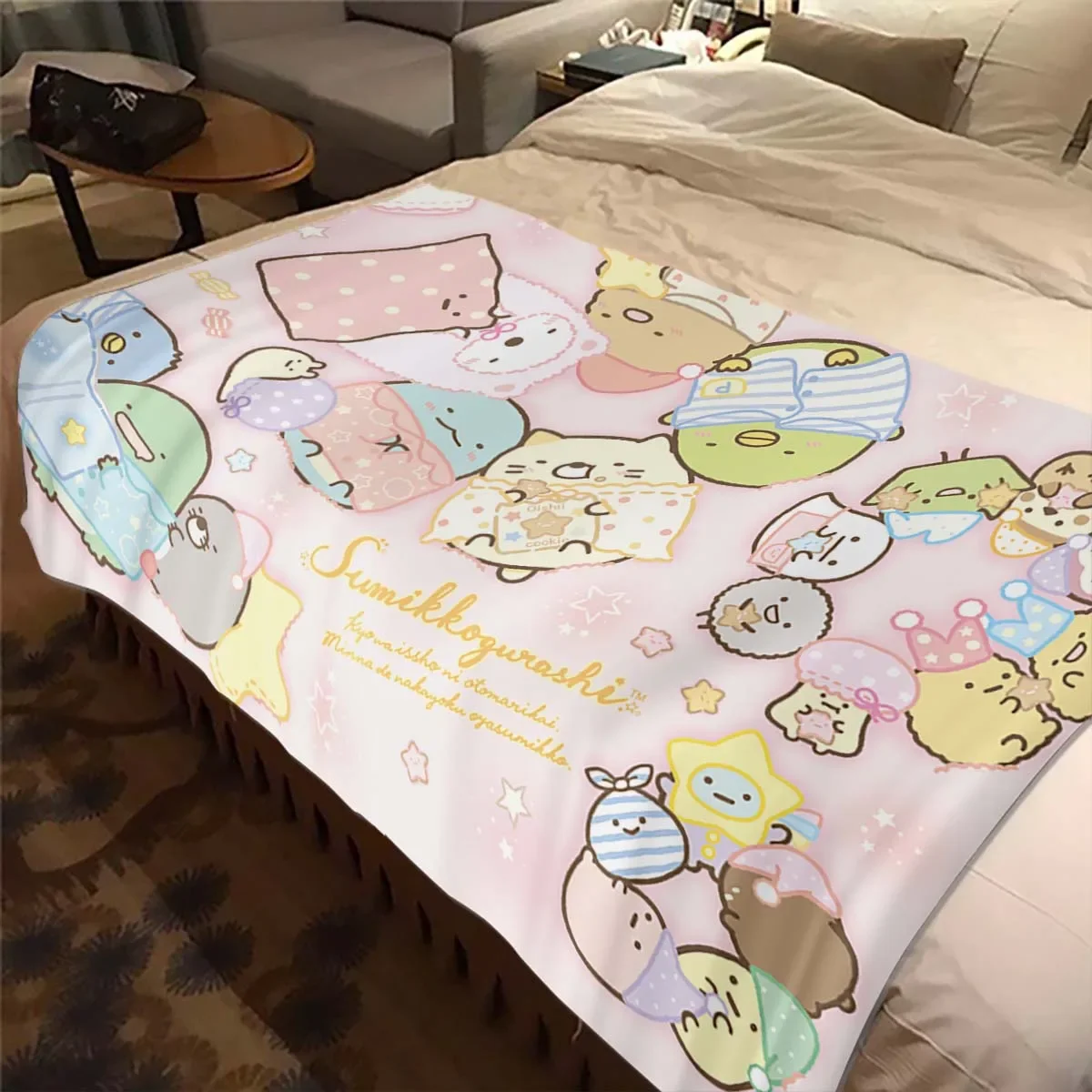 Sumikko Gurashi Cartoon Flannel Throw Blanket Ultra Soft Thin Blanket Living Room Bedroom Sofa Covers Office Warm Blanket