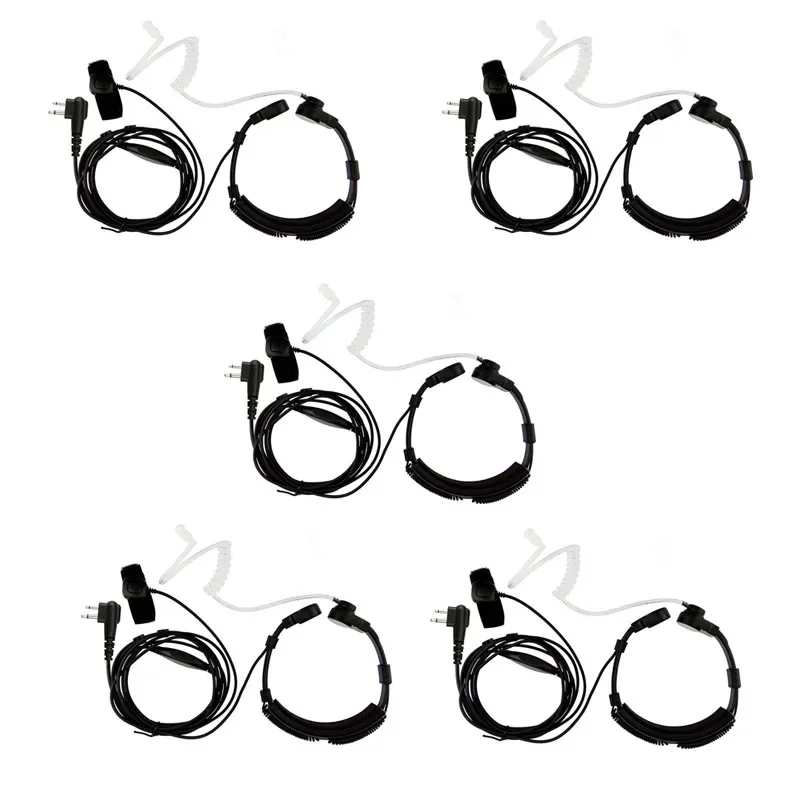 

Lot 5pcs Heavy Duty 2 Pin Flexible Throat Controlled Finger PTT Mic Air Tube Headset for Motorola CP040 EP450 CP180 CP185 Radio