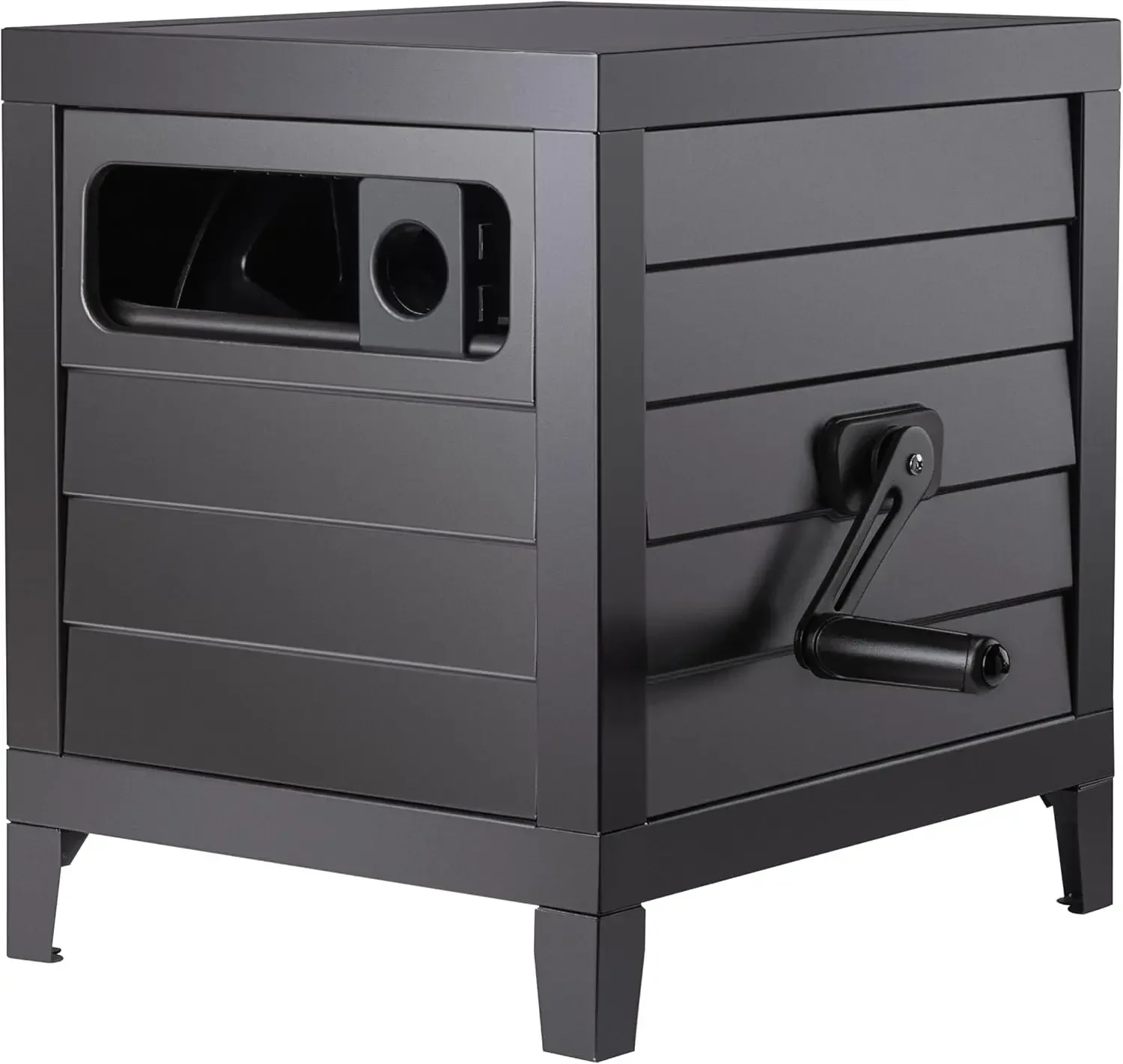 

Металлический ящик-катушка для садового шланга, прочный стальной шкаф для хранения садового шланга, вместимость 150 футов (5/8 дюйма) шланга.