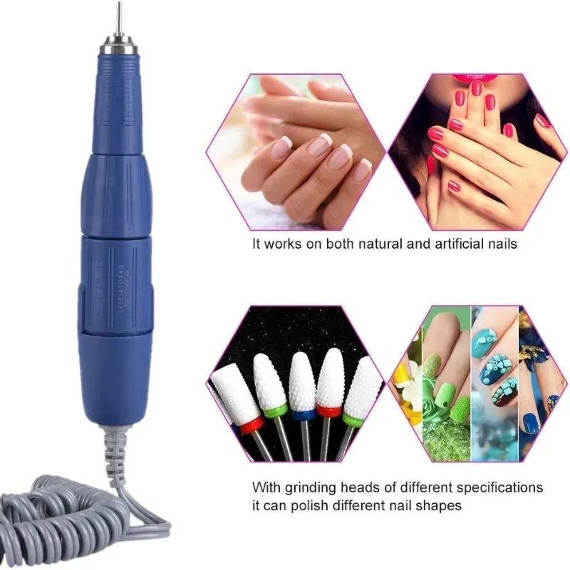 Nail Drill Pen Strong 102L Blue handle for All Marathon STRONG 210 90 204 Manicure Polisher Handpiece Milling Cutter Tool