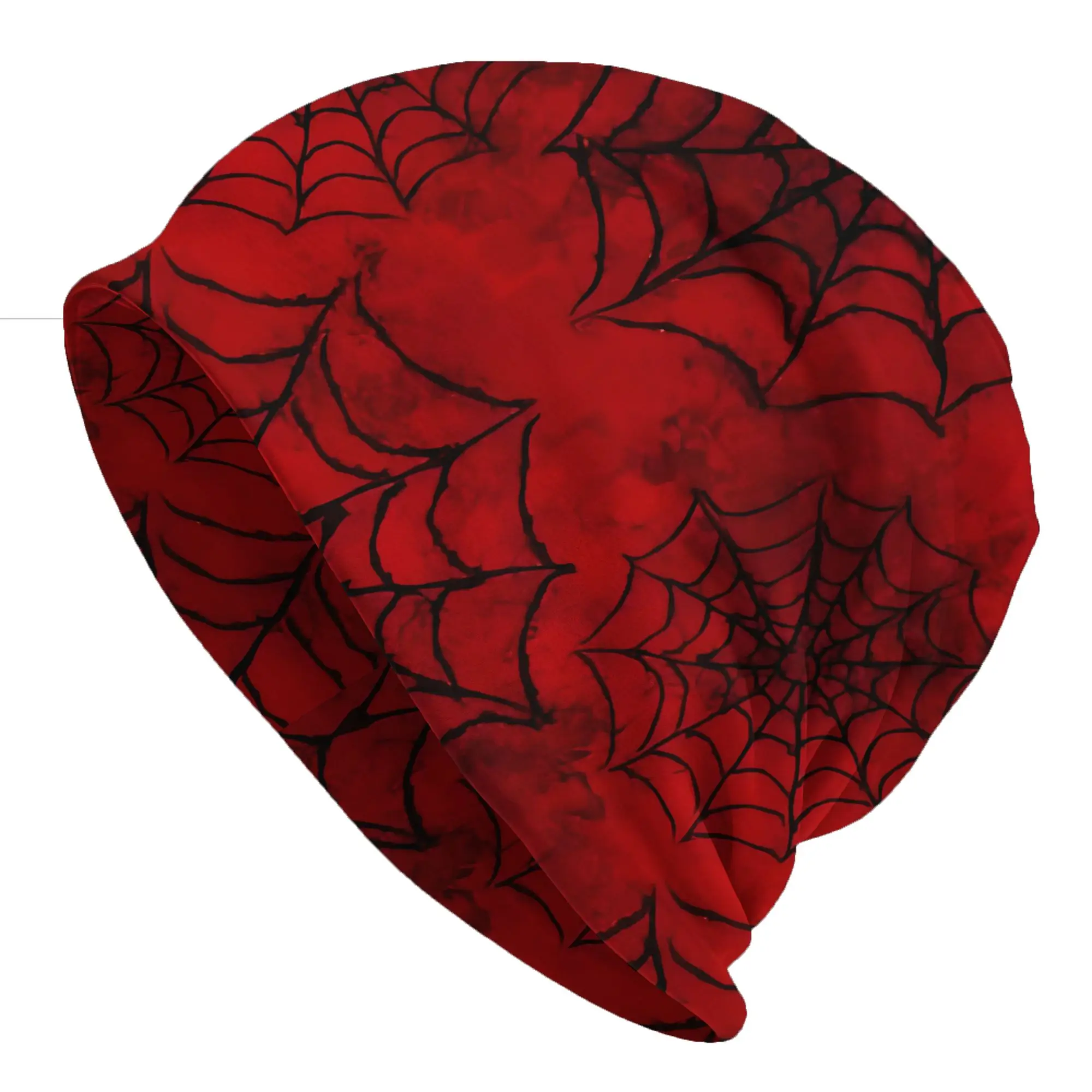 Red Cobweb Round Spider Web Pattern Hat Fashion Caps Men Women  Skullies Beanies Ski Caps Soft Bonnet Hats