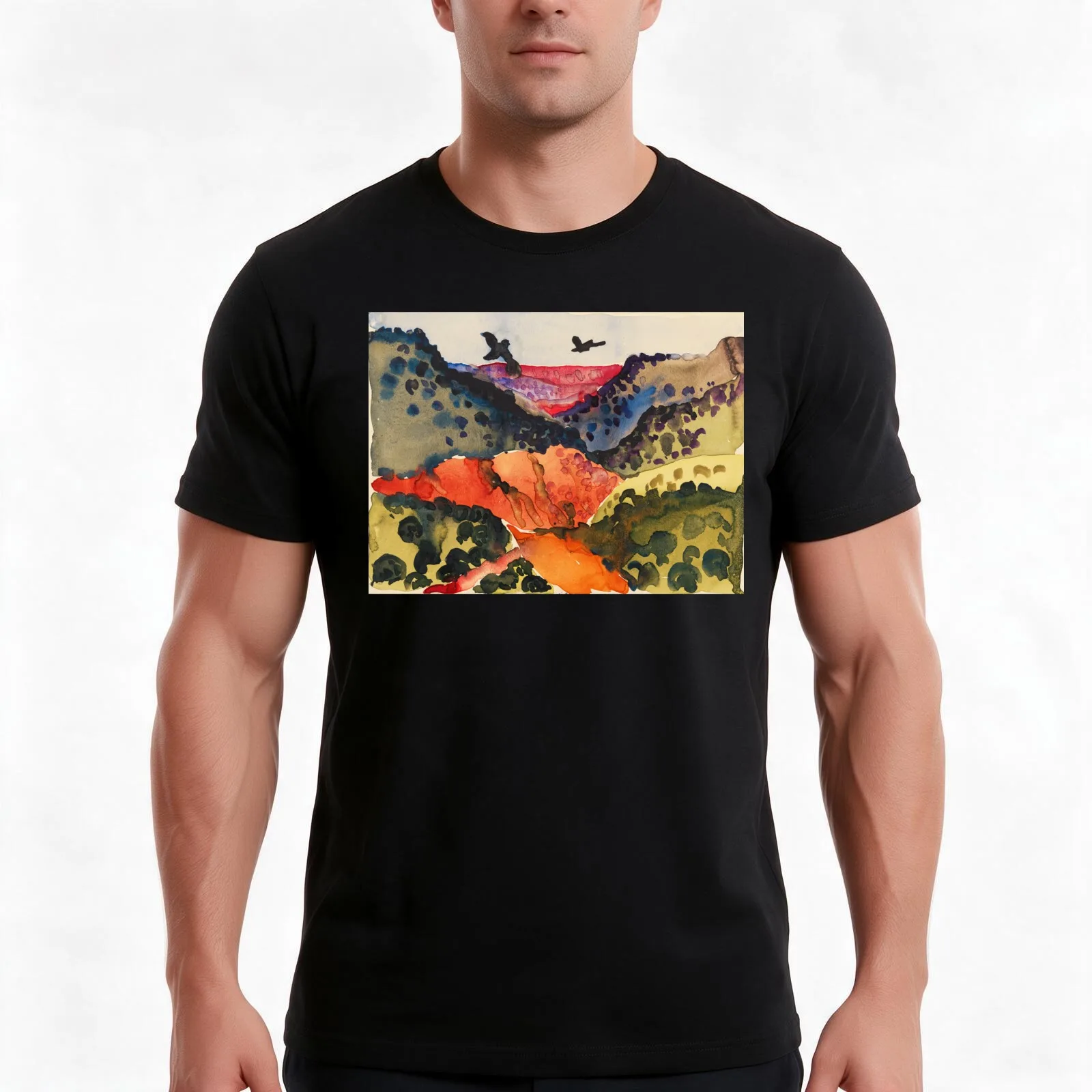 Georgia O'Keeffe, Canyon with Crows T-Shirt, Summer Casual Cotton Tee, Oversized Streetwear Tops, Vintage Graphic Print