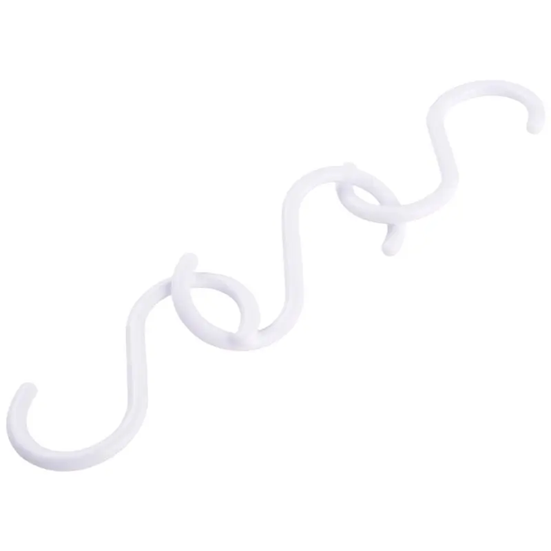 ABCA-3 Pcs White Plastic S Shaped Hanging Hooks Scarf Apparel Hangers