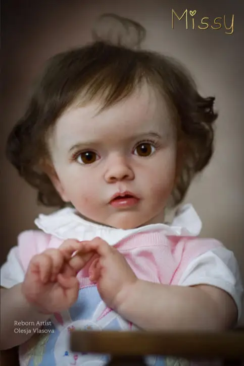 24'' High Quality Reborn Missy Hand Paint DIY Doll Kits 3D Skin with Visible Veins Cloth Body and Eyes Included