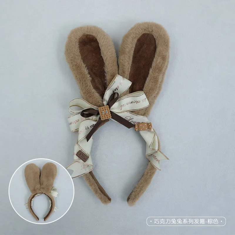 Rabbit Ears Headband Kawaii Bunny Girl Cosplay Accessories JK Lolita Hair Hoop Headdress Gyaru  Animal Ear Headwear Hairpin