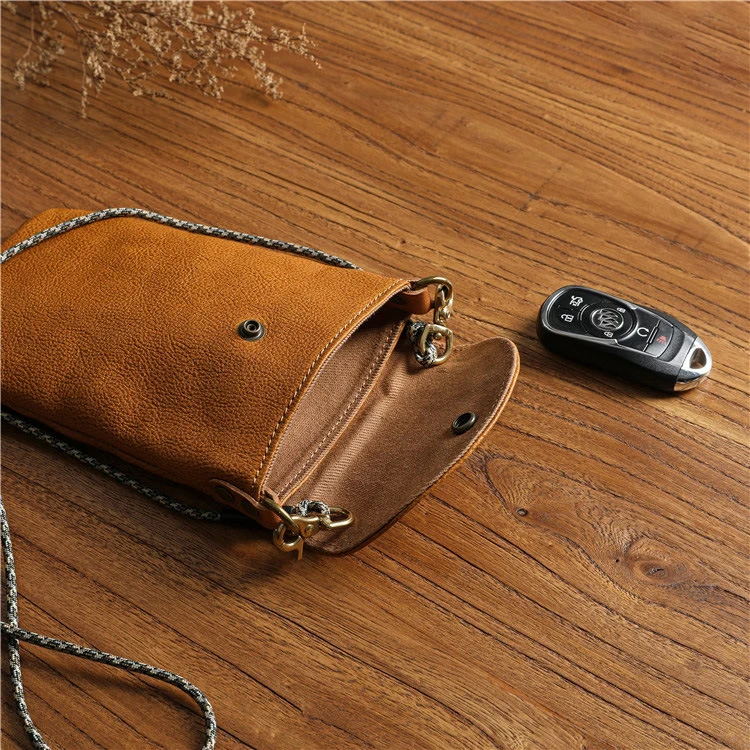 Genuine Leather Shoulder Bag For Men Origianal Cowhide Vintage Casual Small Messenger Crossbody Bags Mobile Phone Cellphone Bag