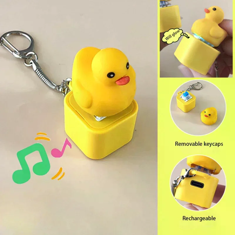 

Игрушка-утка, игрушка-непоседа, перезаряжаемая игрушка-утка, брелок для снятия стресса, сенсорная игра, скрипучий домашний декор для сумки и столешницы