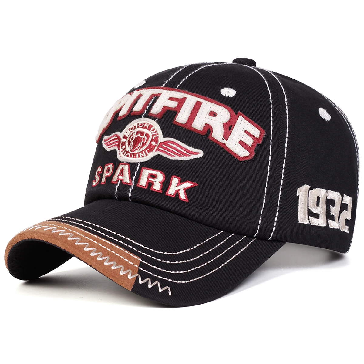 Unisex SPITFIRE SPARK Embroidery Baseball Caps Spring Autumn Outdoor Adjustable Casual Hats Sunscreen Hat Sports Cap