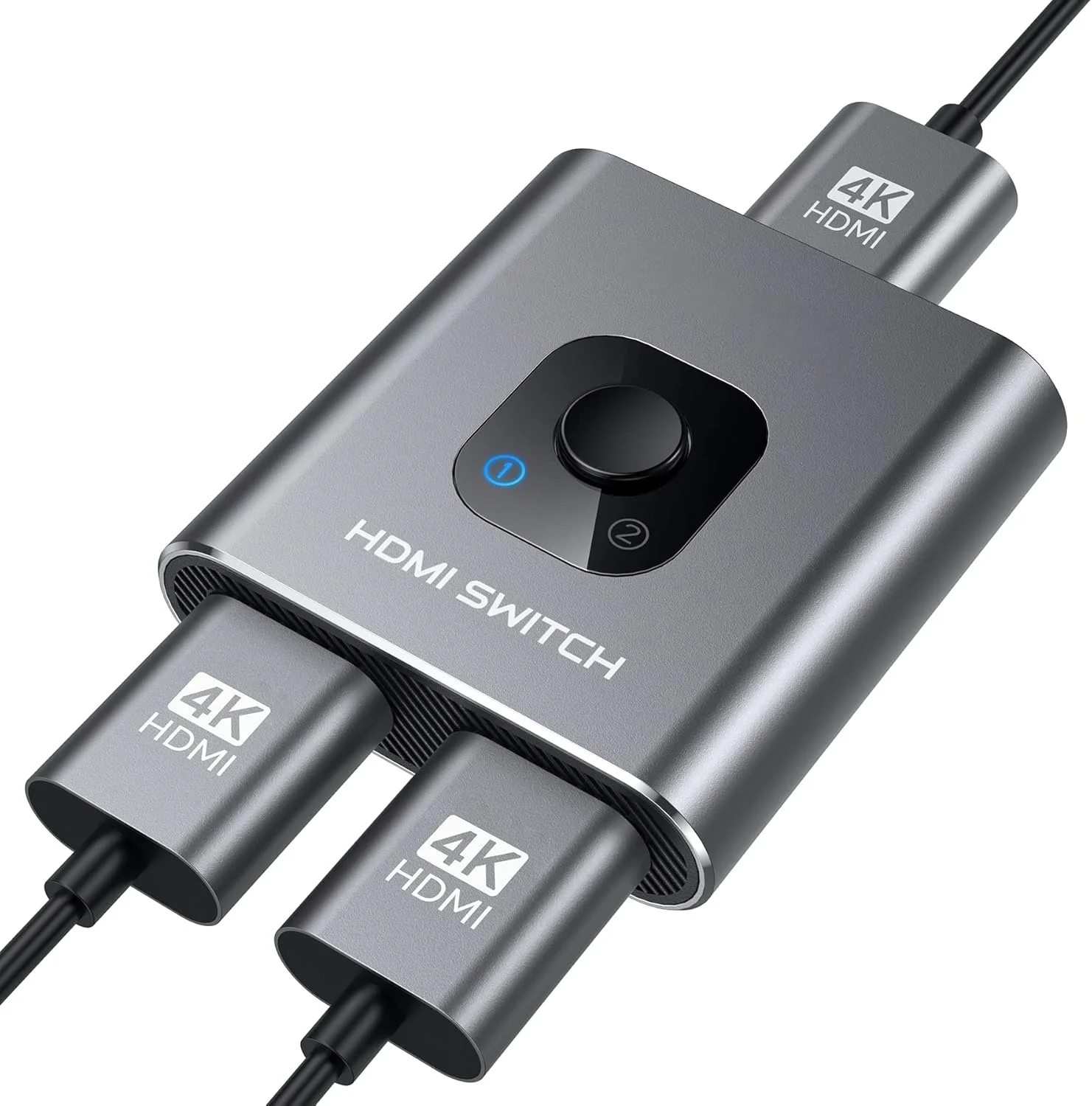 10PCS New Hot Sale HDMI Switch 4k60hz Splitter High Speed Aluminum Bidirectional HDMI Switcher 2 In 1 Out Manual HDMI Hub