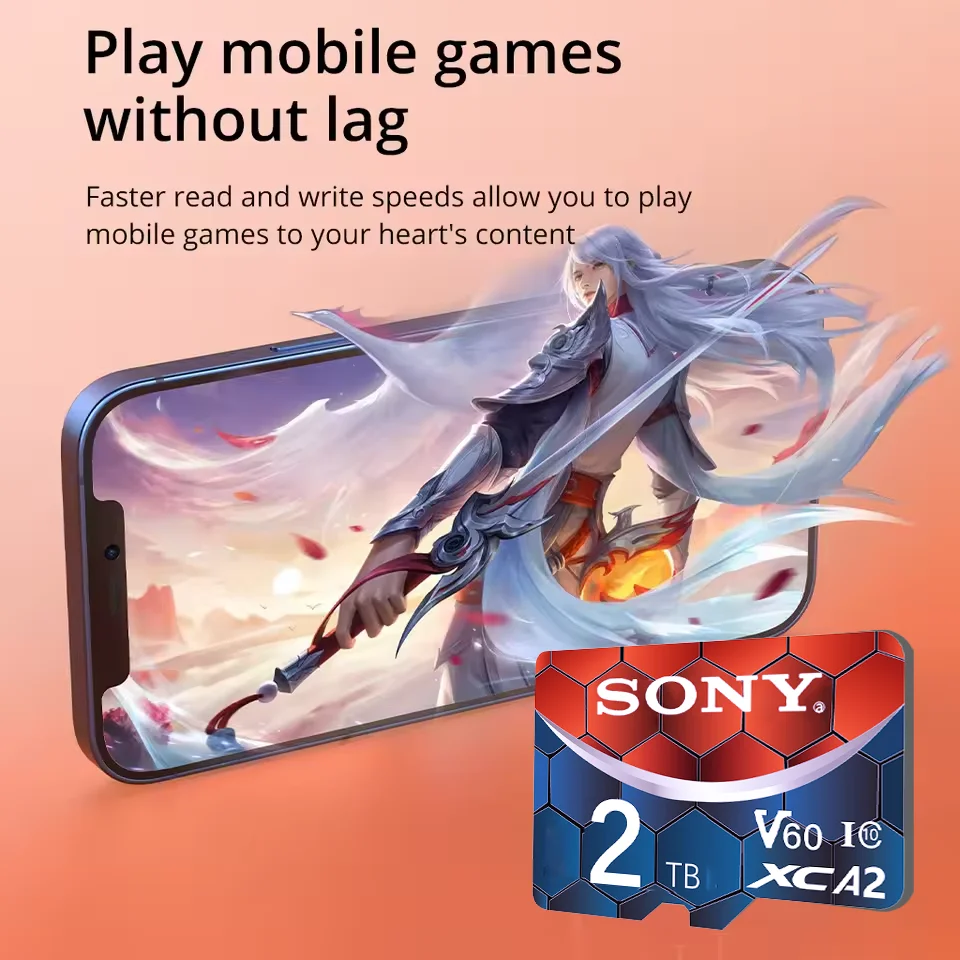 SONY MicroSD 2 TB 1 TB 512 GB 256 GB 128 GB 64 GB Speicherkarte U3 V60 A2 Lesegeschwindigkeit bis zu 70–130 MB/s Spielekonsole Tablet-Speicherkarte