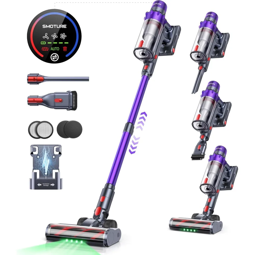 Akku-Staubsauger, 550 W, 45 kPa, 60 Min. Lauftime Selbststehender Staubsauger für Zuhause,