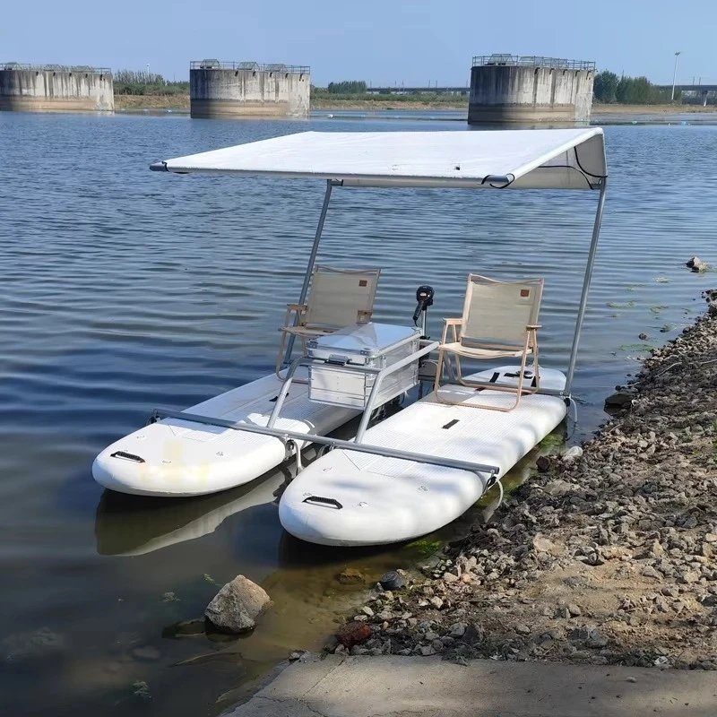 Portable Leisure Fishing Double Catamaran Boat Inflatable Paddleboard Pedal Bikes