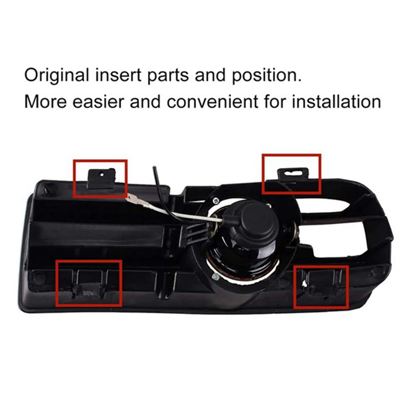 1 Pair Front Bumper Grill Lamp Grill Fog Lights Grille LED Lamp With Wire Kit Yellow For Golf MK4 1998-2004