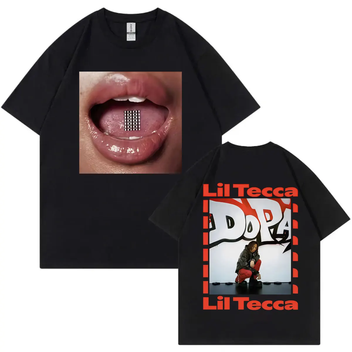 

Rapper Lil Tecca Double Sided Graphic T Shirts Men Women Clothing Fashion Hip Hop T-shirt Summer Casual Loose Cotton T-shirts