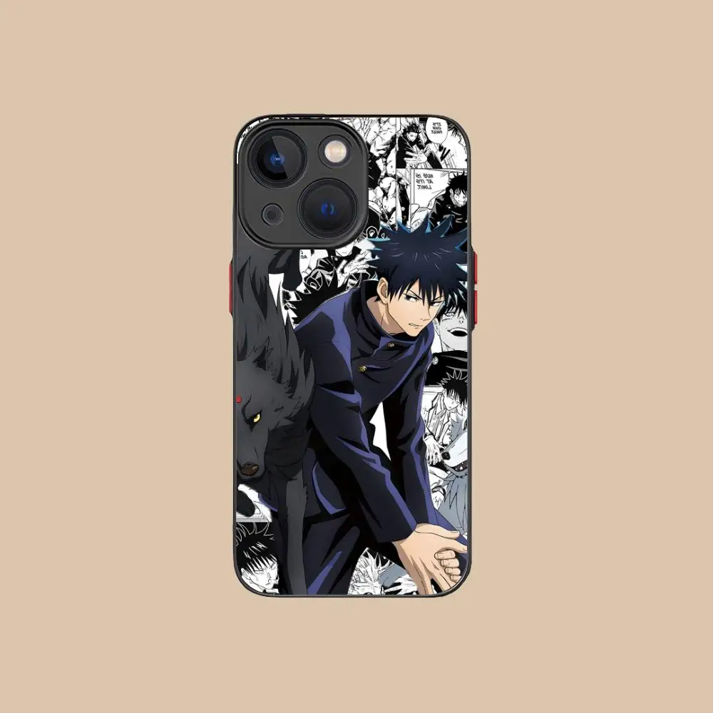 Jujutsu Kaisen Megumi Fushiguro جراب هاتف آيفون 16 15 14 13 12 11 X XR XS 8 7 Pro Max Plus لون صغير سيليكون واقية #6