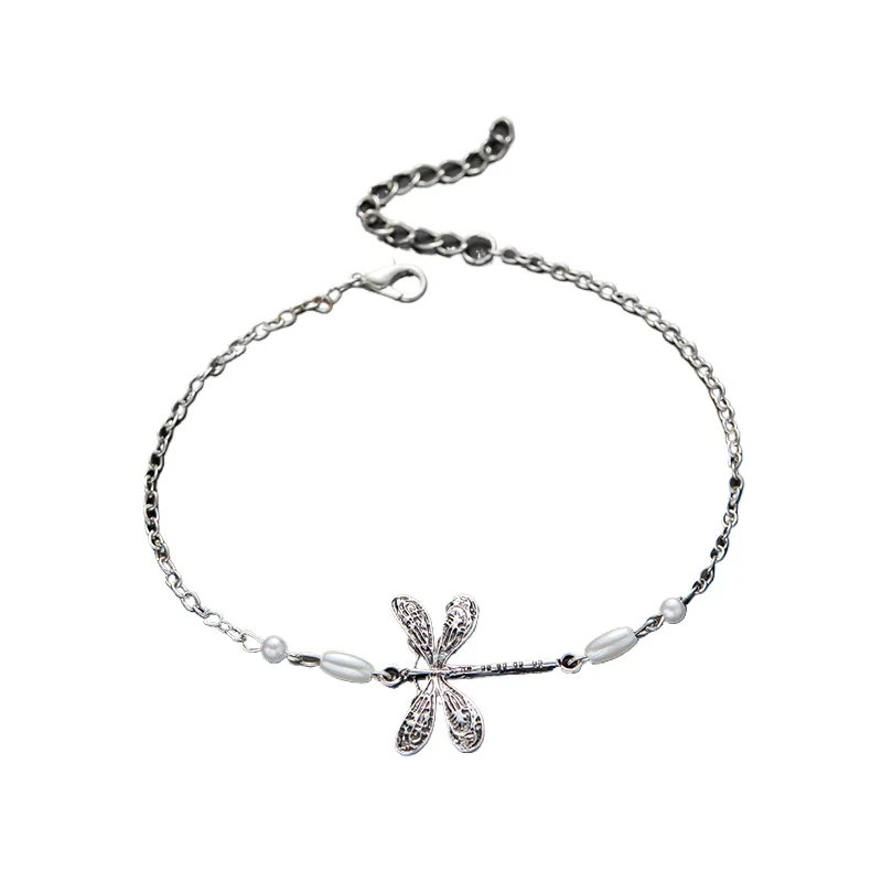 Vintage Cute Dragonfly Pendant Anklet for Men and Women Summer Beach Party Jewellery Accessories Holiday Exquisite Gifts