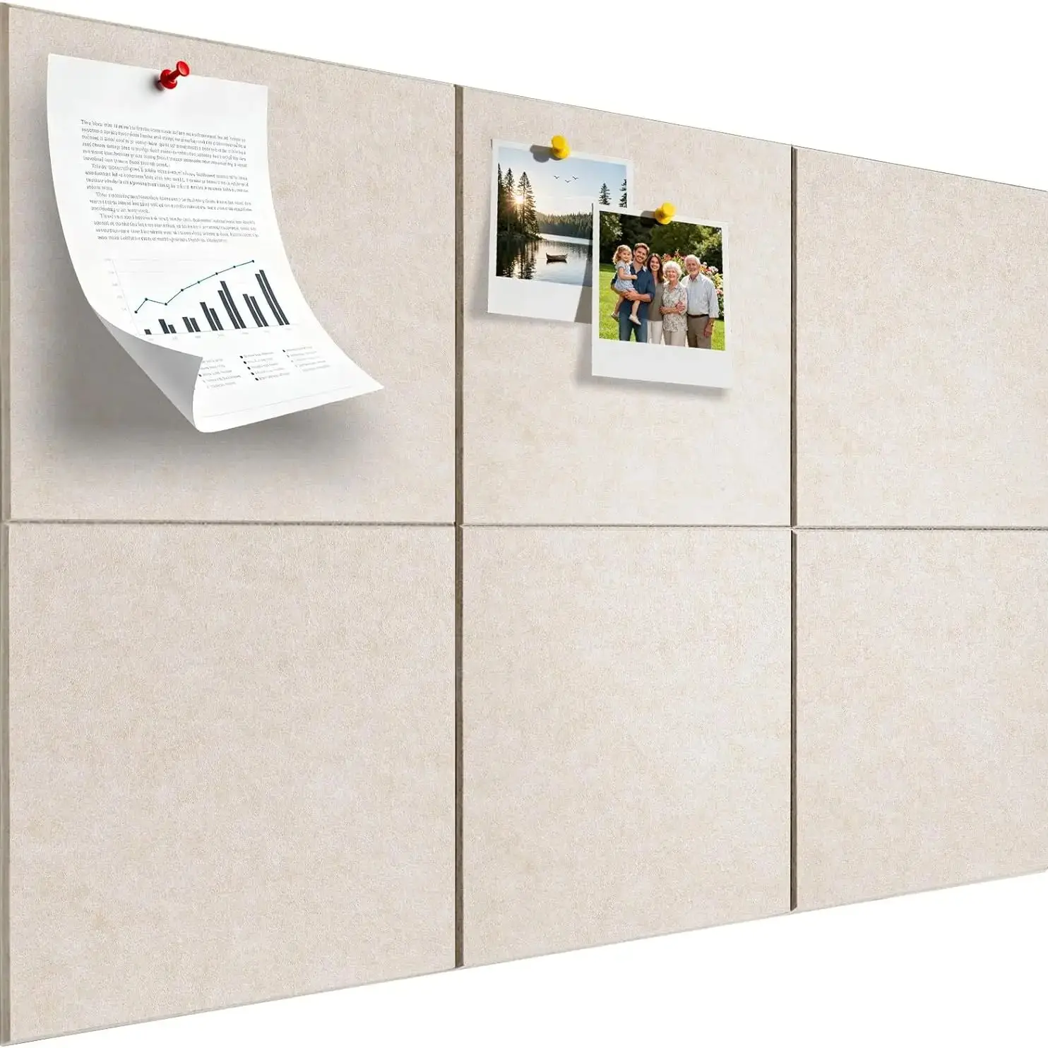 6 PCS Felt Bulletin Board Self-adhesive Wall Sticker Decorative Pin Board Schedules Display Board