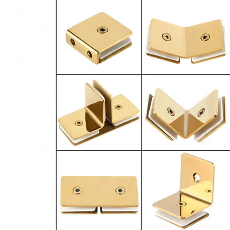 304 Aço Inoxidável Gold Fixed Clip para Duche, Titanium Angle Code, Porta Acessórios, G8261