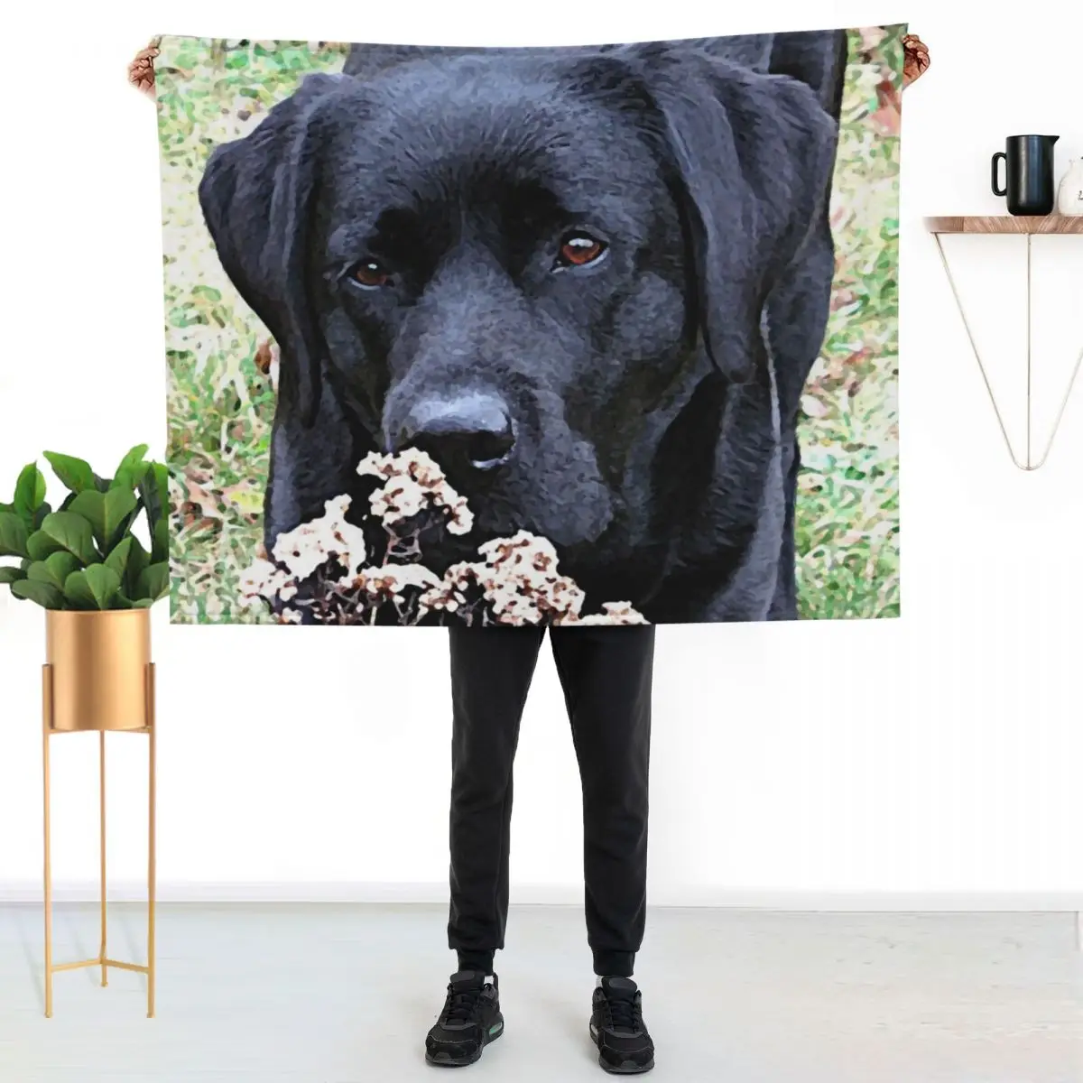 Take Time - Black Labrador Throw Blanket Sofa Designers Furry cosplay anime Heavy Thermals For Travel Blankets