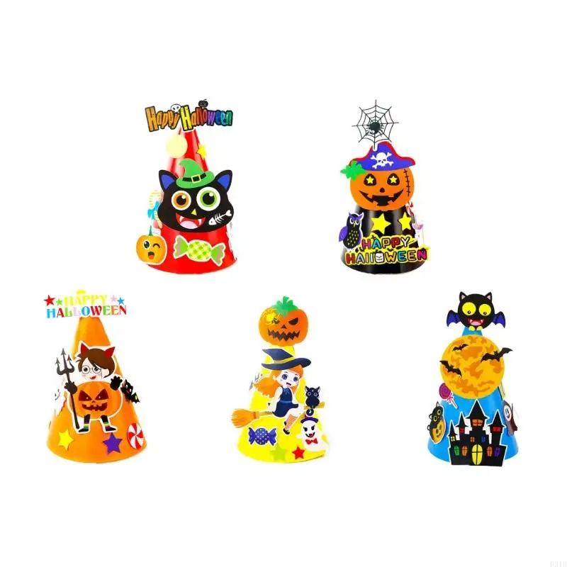 Halloween spinny festiwal czapki ręcznie robione przedszkolak DIY Hat Material Class Art Klasa nauczania Propatry maluchowe p31b