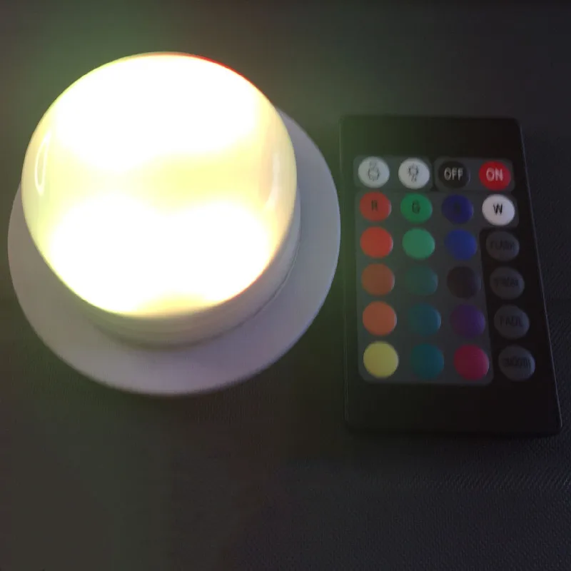 175mm(Dia.) Modul LED tahan air dengan Remote, lampu malam tahan air dapat diisi ulang untuk pesta, lampu dasar Ambiet meja rumah