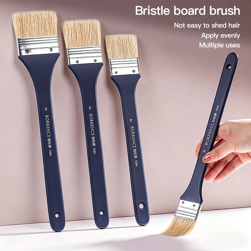 BORRENCE 1/2/4/7Pcs Watercolor Paint Brushes Wooden Handle Bristles Drawing Paint Brushes For Acrylic Oil Painting Art Supplies