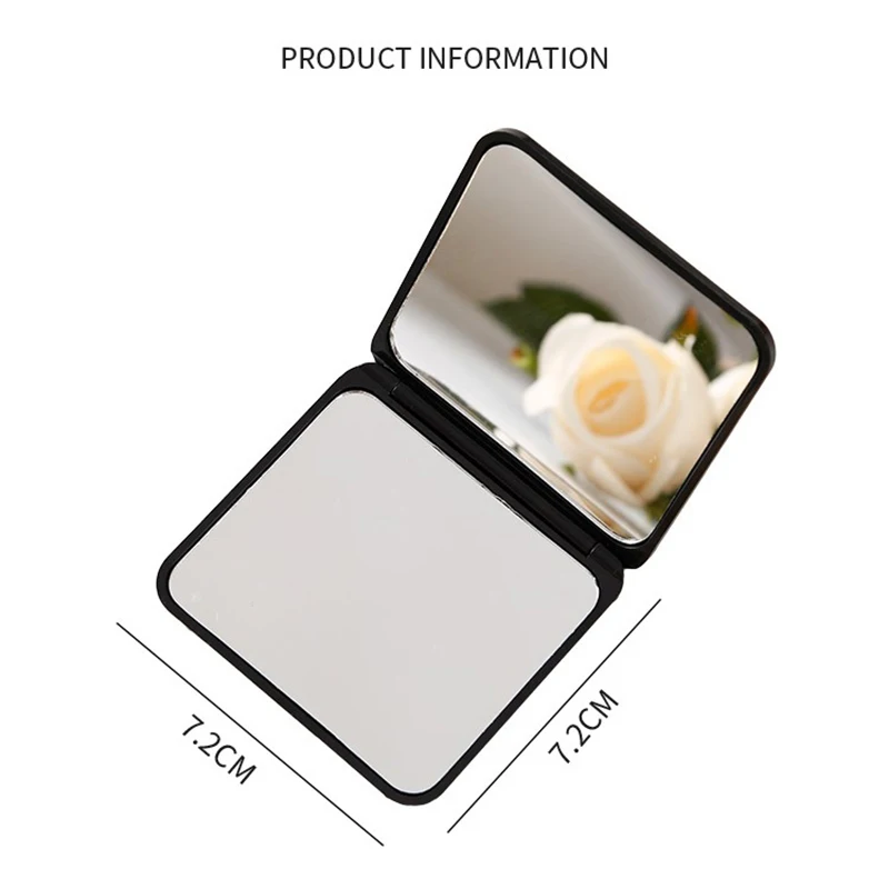 Foldable Makeup Mirror Mini Square Makeup Vanity Mirror Portable Hand Mirrors Double-sided Compact Mirror Pocket Cosmetic Mirror