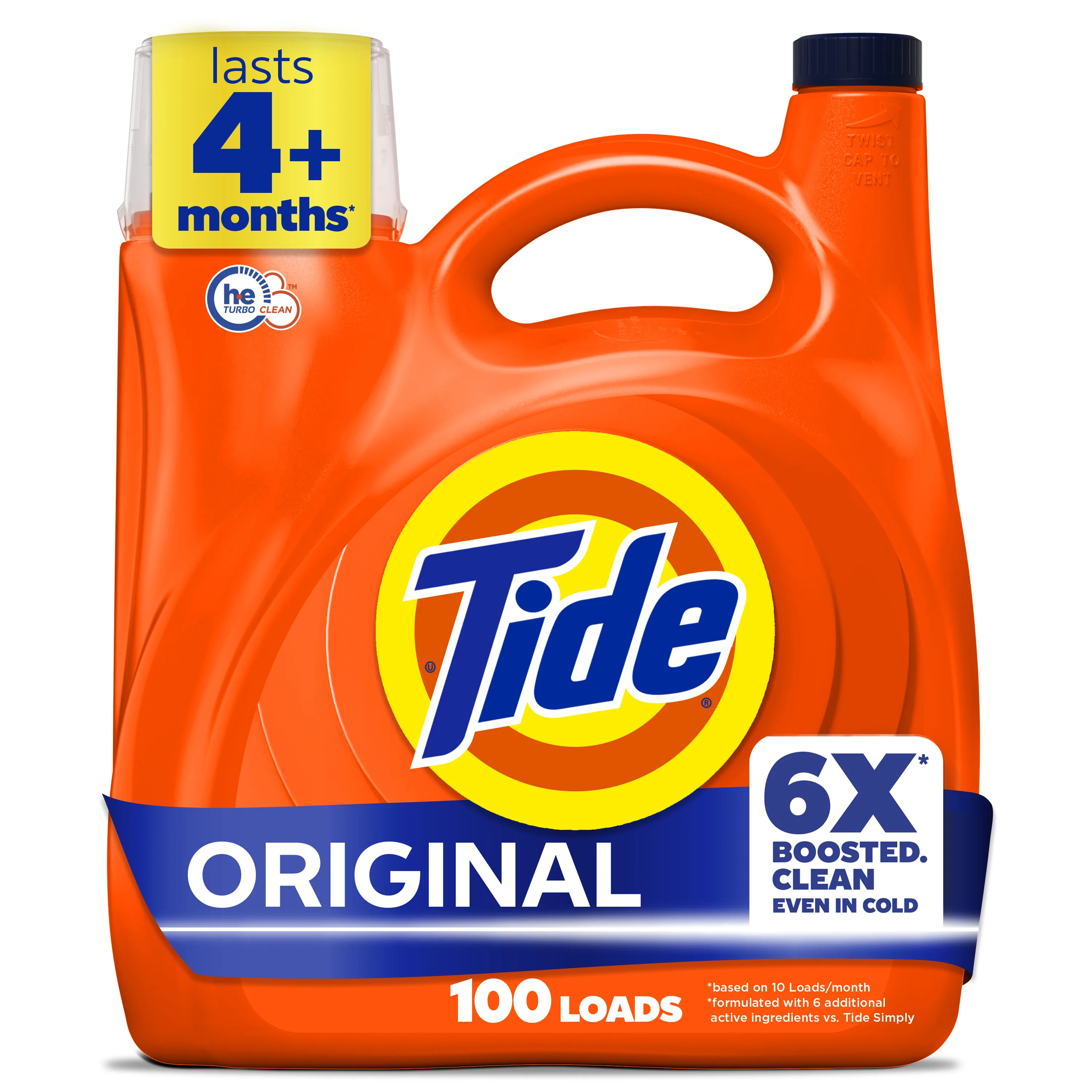 (2 pack) Laundry Detergent Liquid with 6X Boosted Cleaning Power, Original Scent, 125 fl oz, 100 Loads