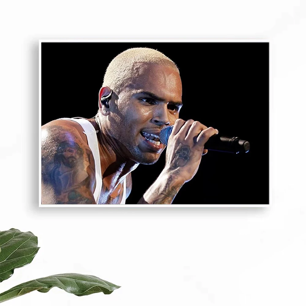 Home Decor Chris Brown Music Star 1-Silk Art Poster Wall Sicker Decoration Gift