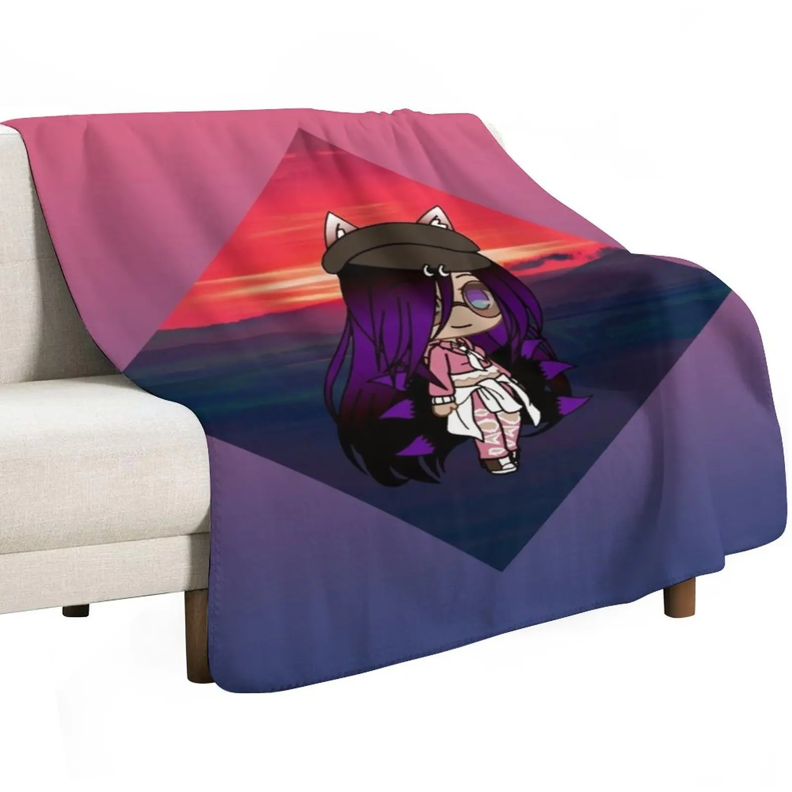 Cute Gacha Series Girl - Emma Throw Blanket Blankets For Bed Sofa Designers Single Moving Bed covers Blankets