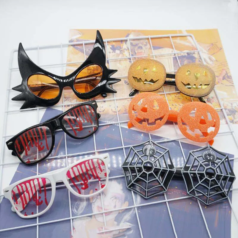 Halloween Creative Glasses Personalized Party Trend Exaggerated Bat Bloodline Pumpkin Skeleton Men's and Women's Glasses