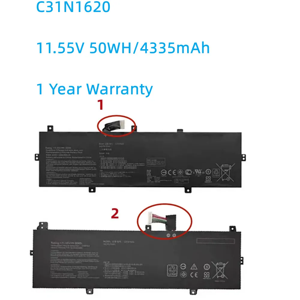 

4335mAh C31N1620 Laptop Battery for ASUS ZenBook UX430 UX430UA UX430UN UX430UQ UX430UQ-GV015T PRO PU404 PU404UF 11.55V 50WH