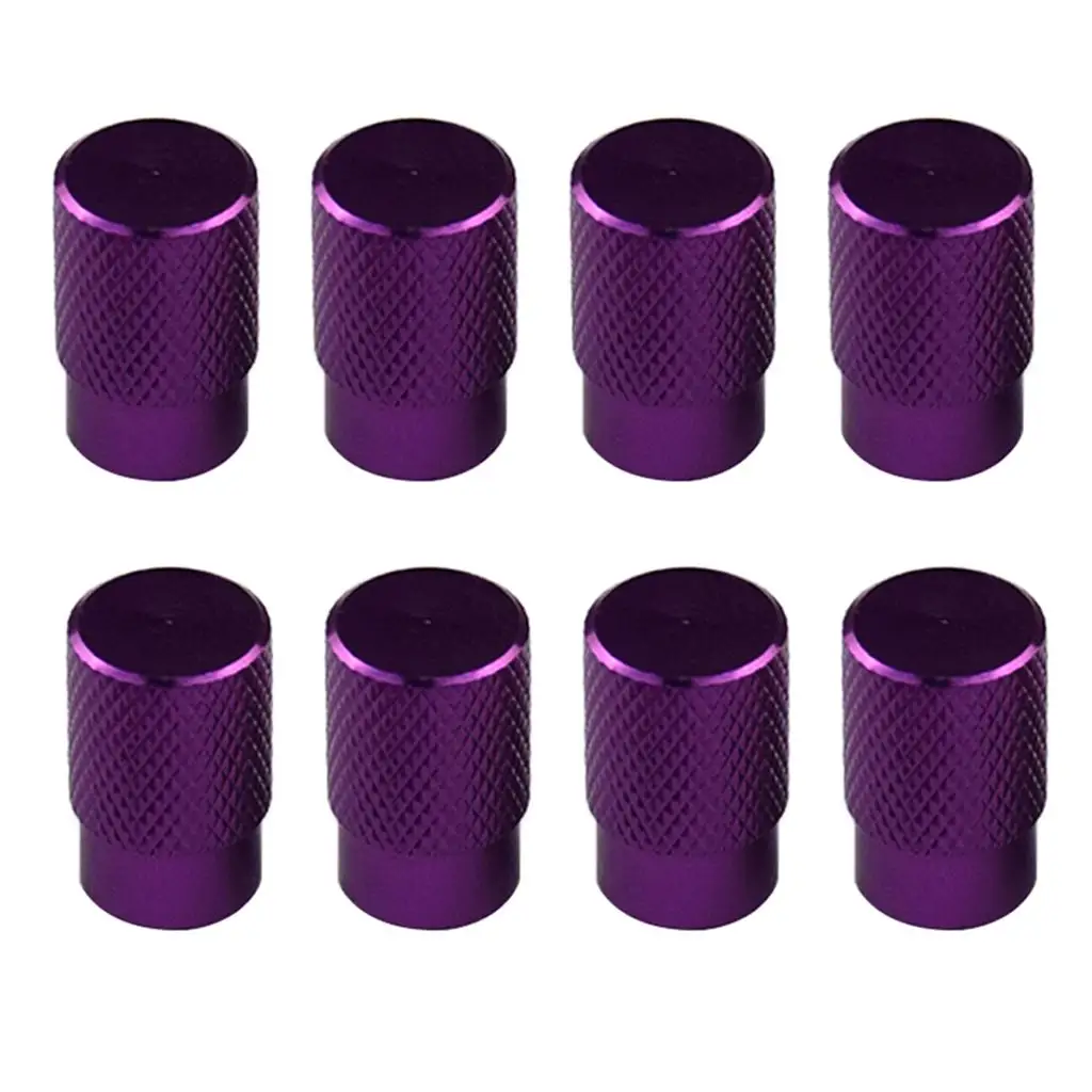 8x Aluminum Alloy Bolt-in Car Wheel Tire Stem With Dust Cap Purple