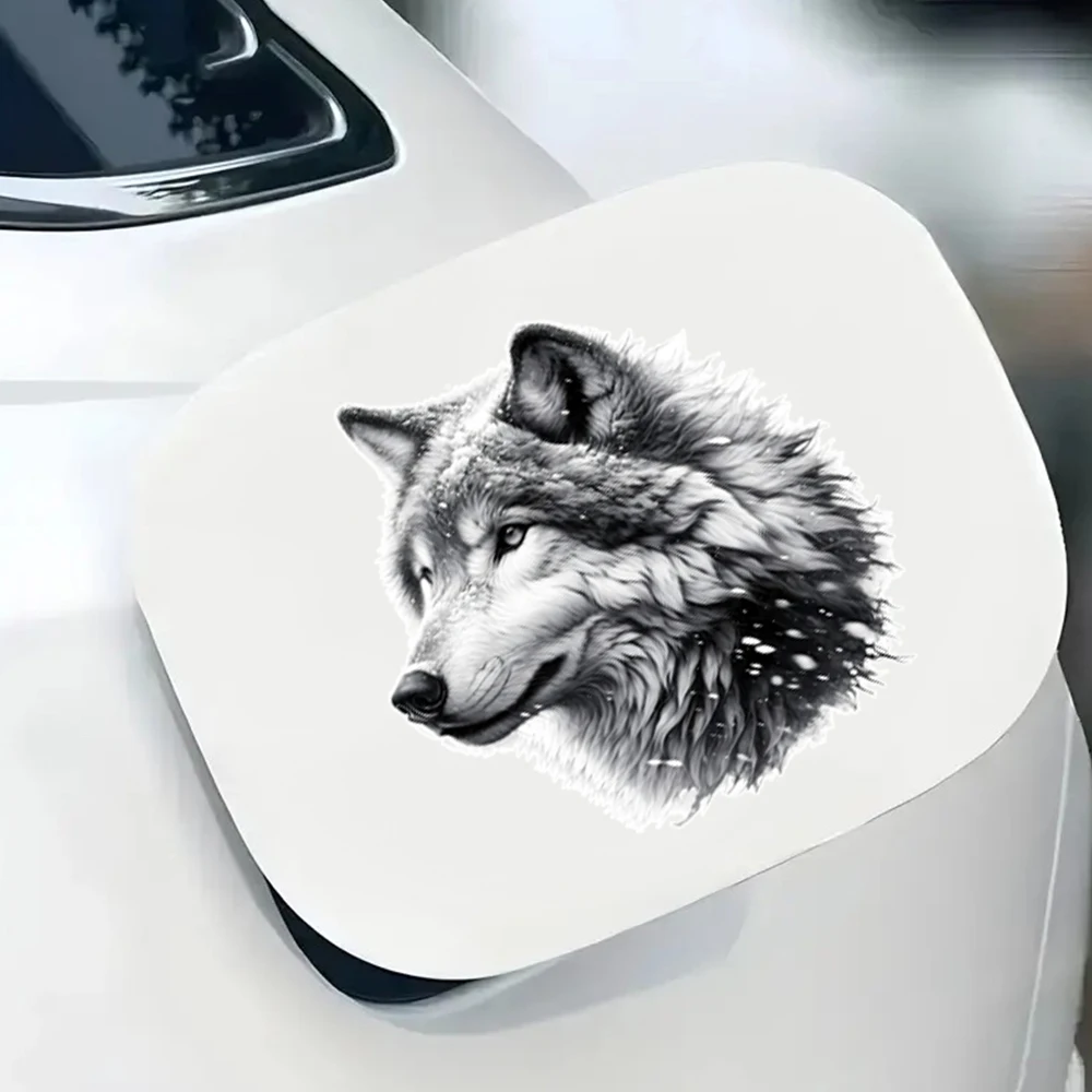 ملصق سيارة ذئب رمادي مقاس 12 × 12 سم - ملصق PVC متين بتصميم مرح، يستخدم للسيارات والدراجات النارية وأجهزة الكمبيوتر المحمولة والشاحنات وسيارات الدفع الرباعي