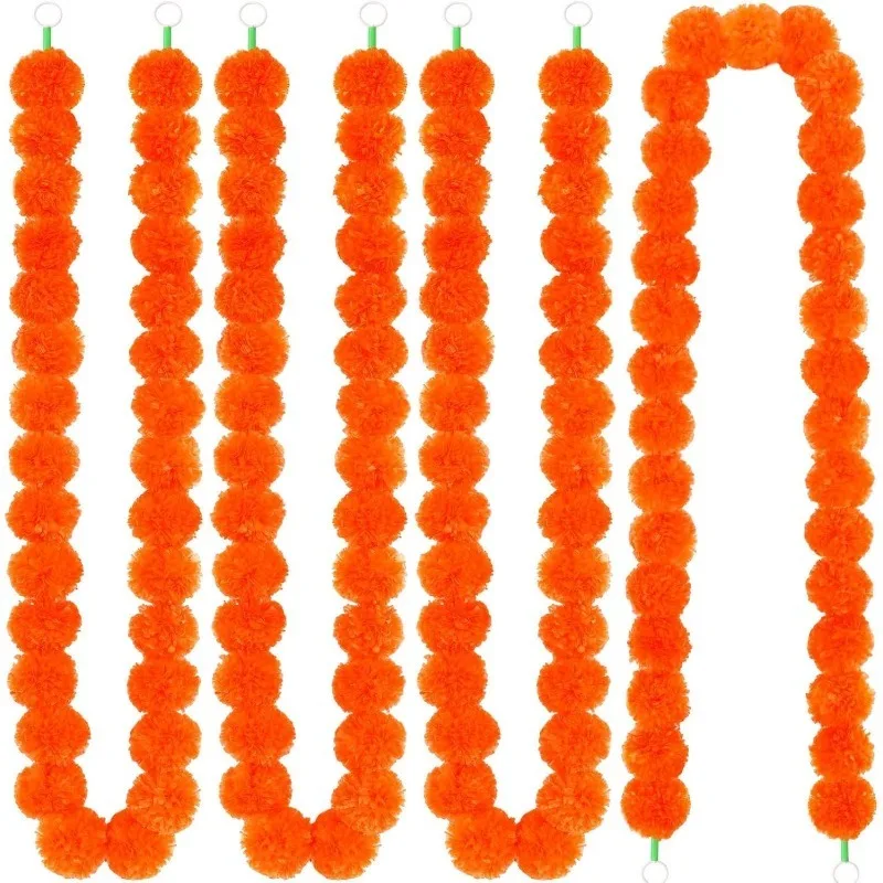 150CM Künstlicher Ringelblumen-Kranz Heim-Raumdekoration Esstisch-Party Künstliche Blumendekoration Hochzeitsdekoration Diwali-Accessoire – Detail 9